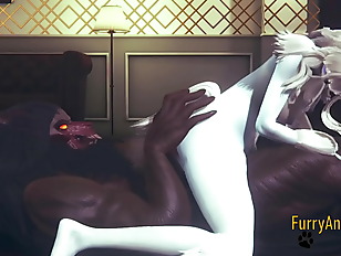 Furry Hentai – Demond Wolf & Artic Fox blowjob and fucked – Japanese Yiff Anime Manga 3D