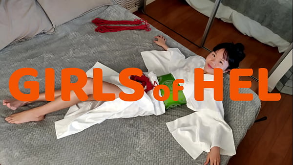 Rough sex and facial for a cute Japanese rope bunny